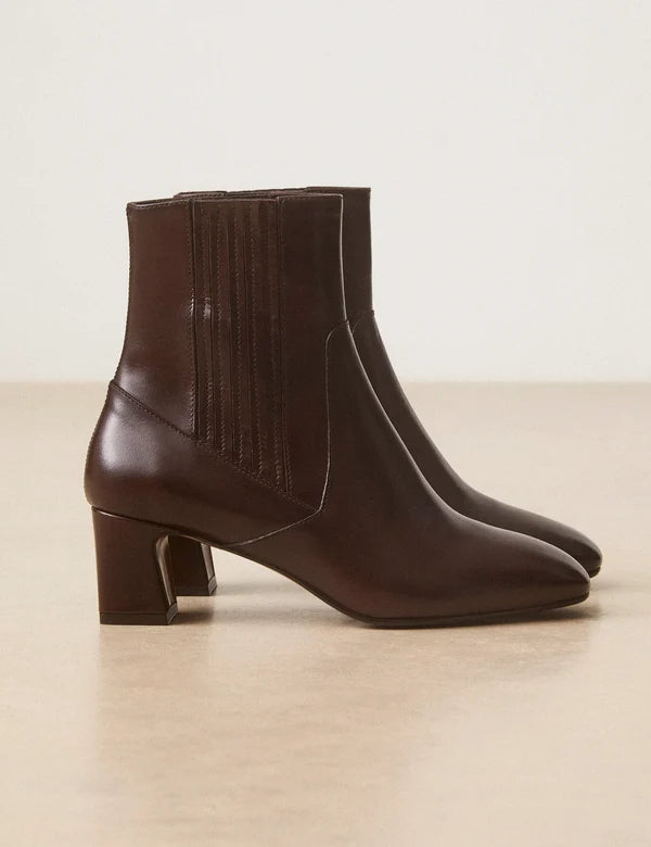Bottines n°522 cuir marron chocolat