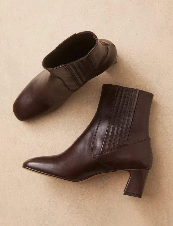 Bottines n°522 cuir marron chocolat
