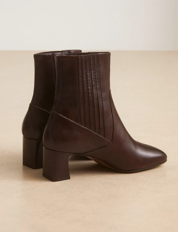 Bottines n°522 cuir marron chocolat