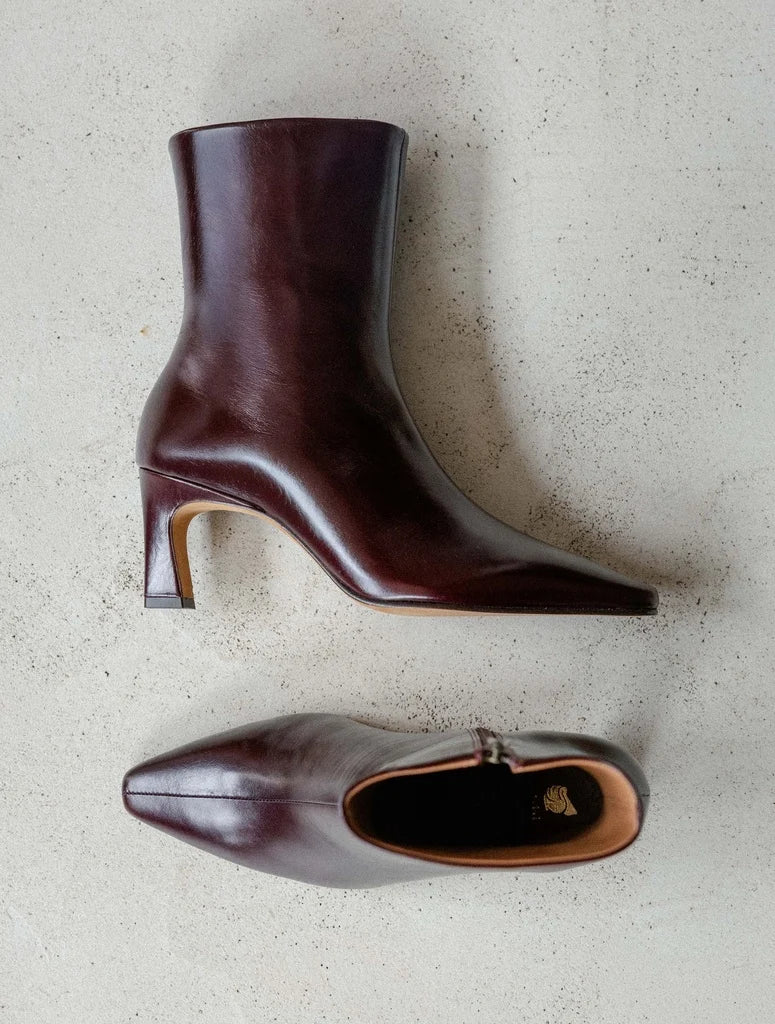Bottines Emilie cabernet