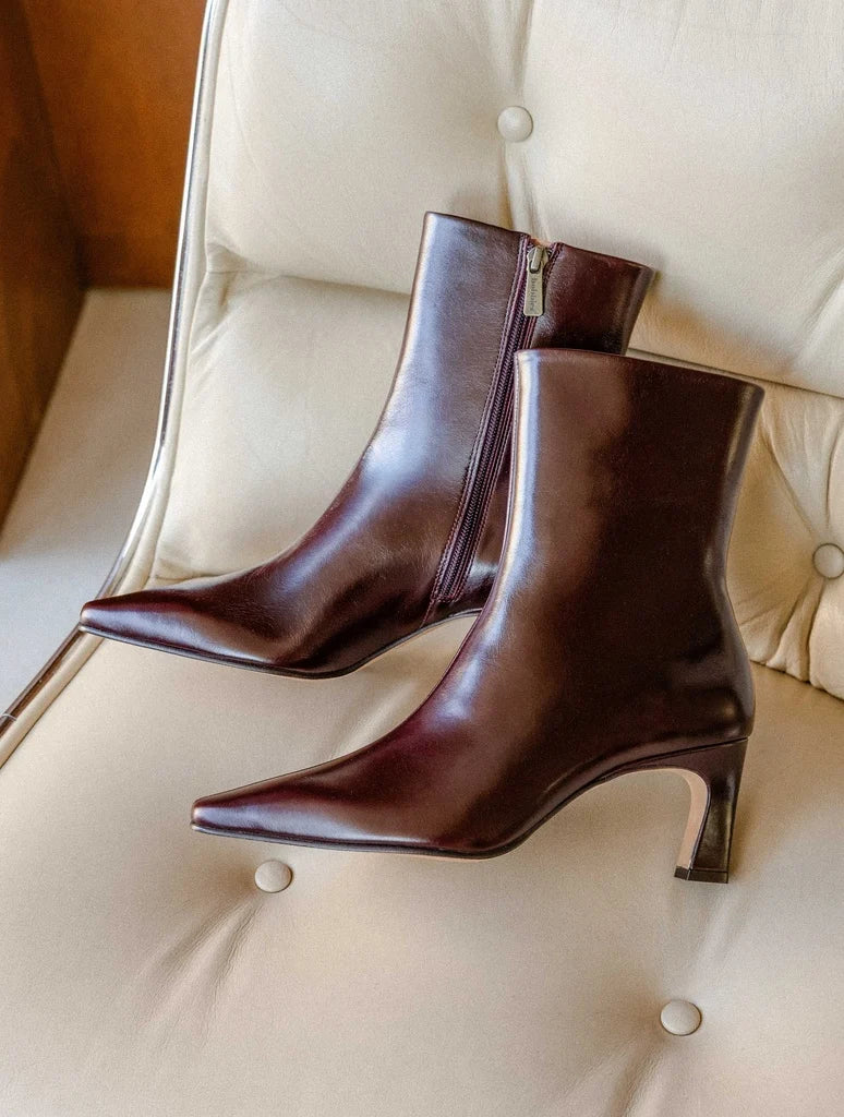 Bottines Emilie cabernet