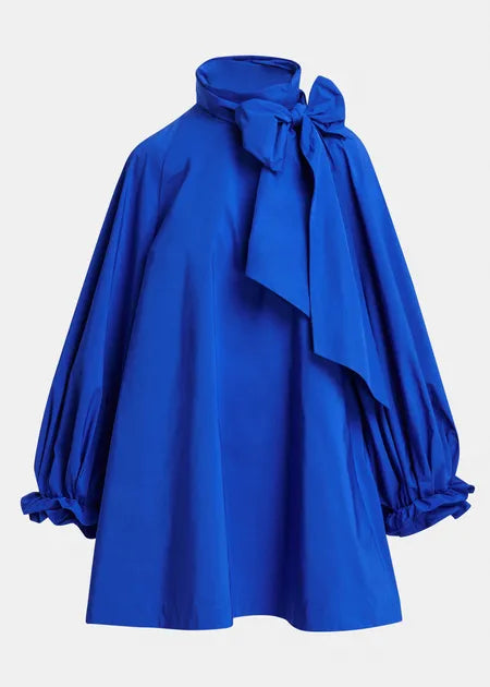 Robe Khai bleu électrique à noeud papillon