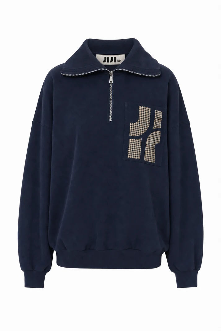 Sweat Cyran bleu marine