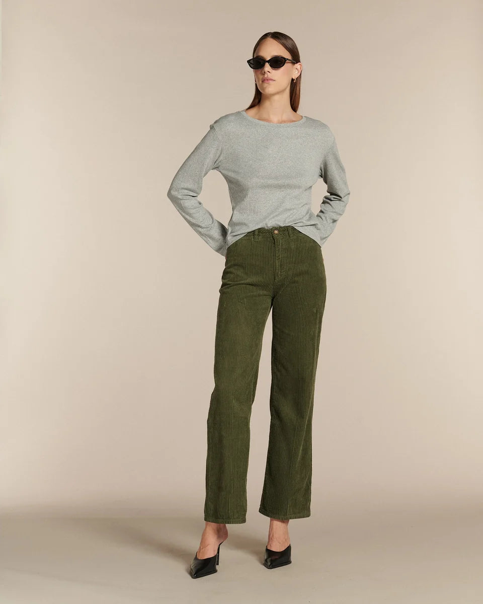 Pantalon swann velours vert sauge