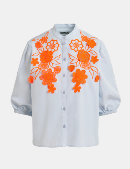 Chemise Joria bleue et orange