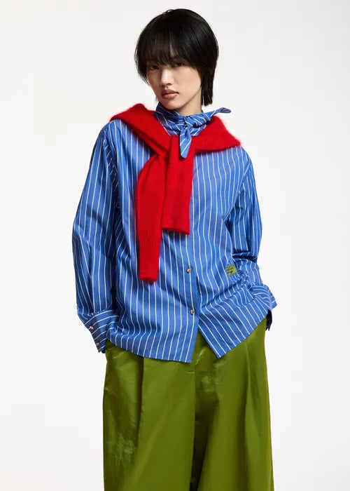 Chemise Kacao rayée bleue