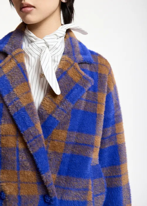 Veste/gilet Karreau bleu et marron