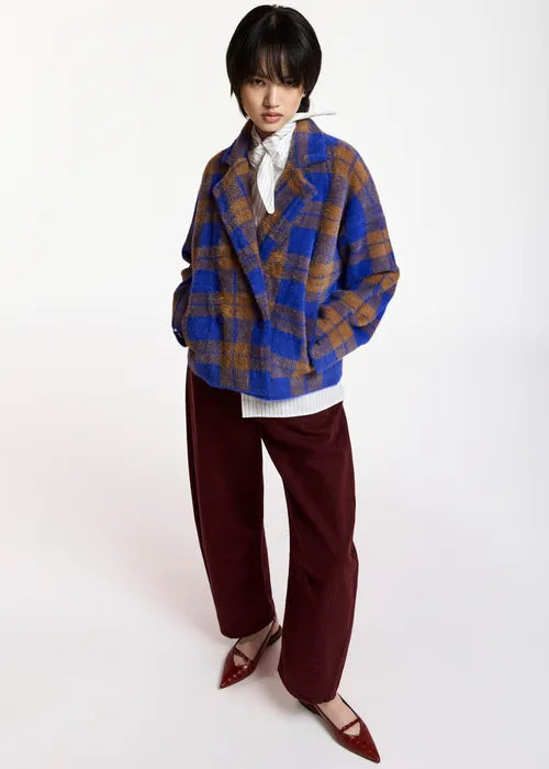 Veste/gilet Karreau bleu et marron