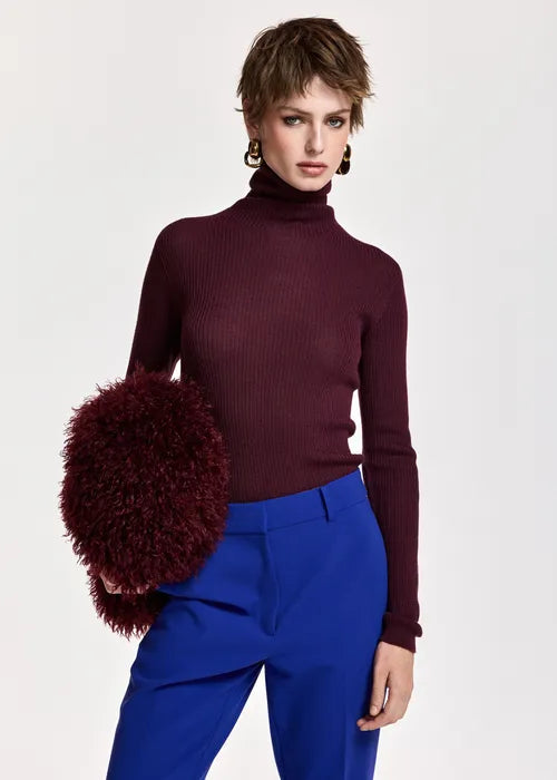 Pull col roulé Kelmuse bordeaux