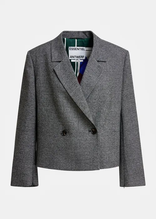 Blazer court Kiana à carreaux