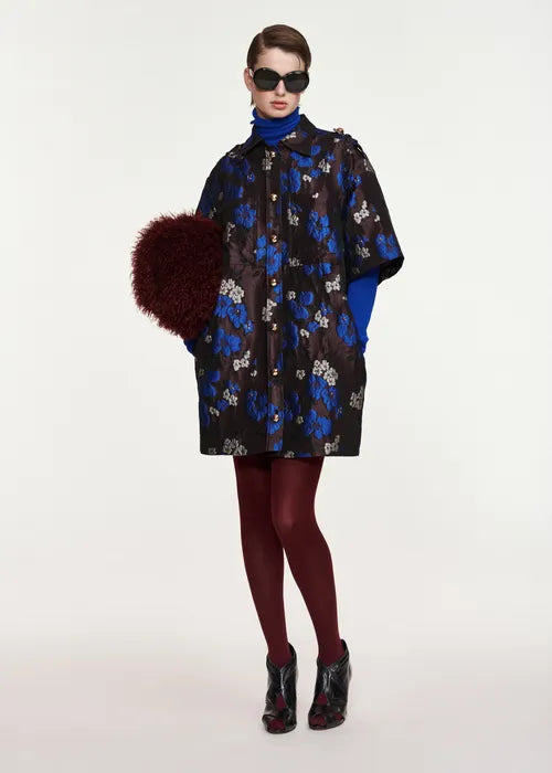 Robe chemise Kinder à fleur kaki et bleu
