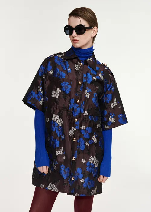 Robe chemise Kinder à fleur kaki et bleu