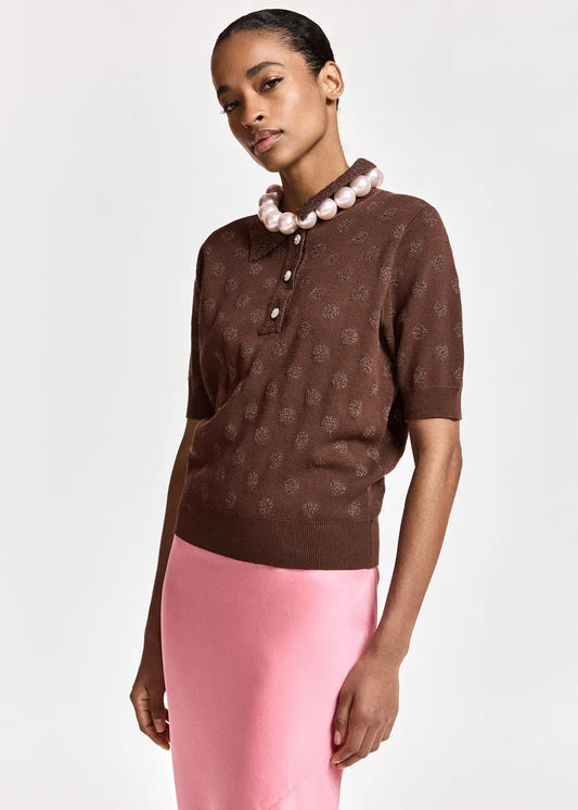 Polo Krab marron à motifs