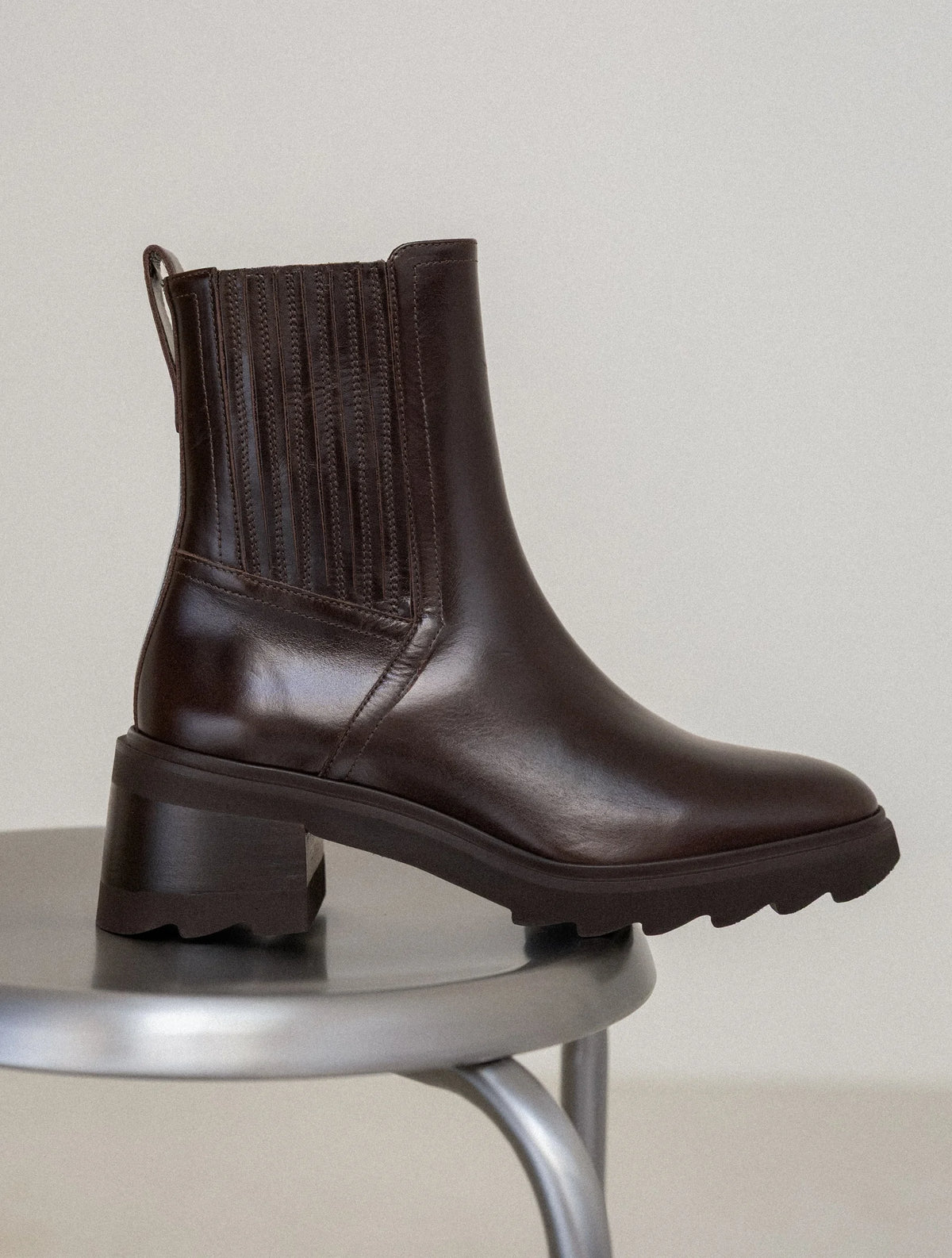 Bottines Lison mogano cuir
