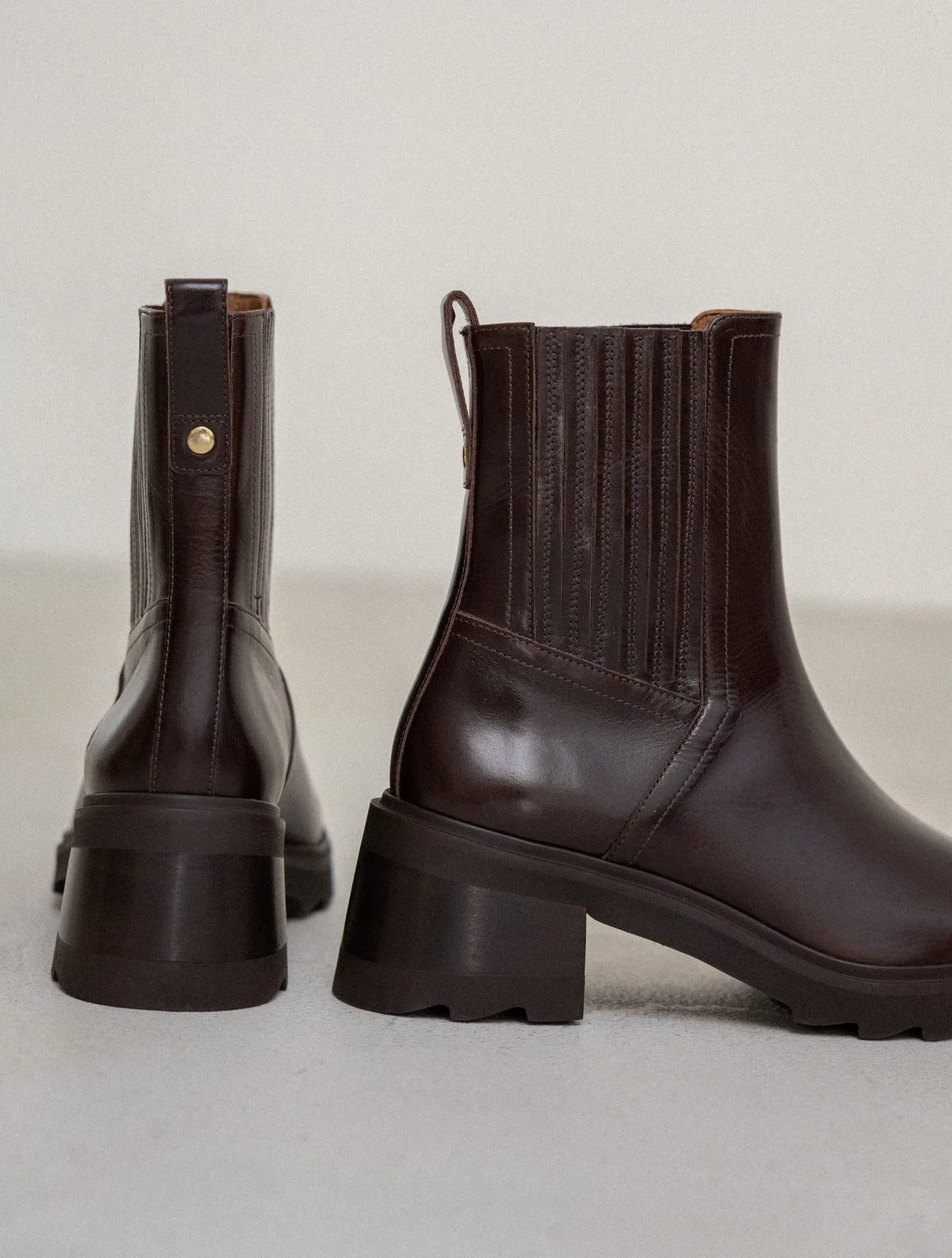 Bottines Lison mogano cuir