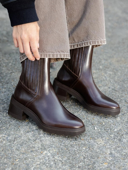 Bottines Lison mogano cuir