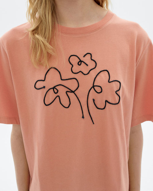 T-shirt fleur Rope lucia rose