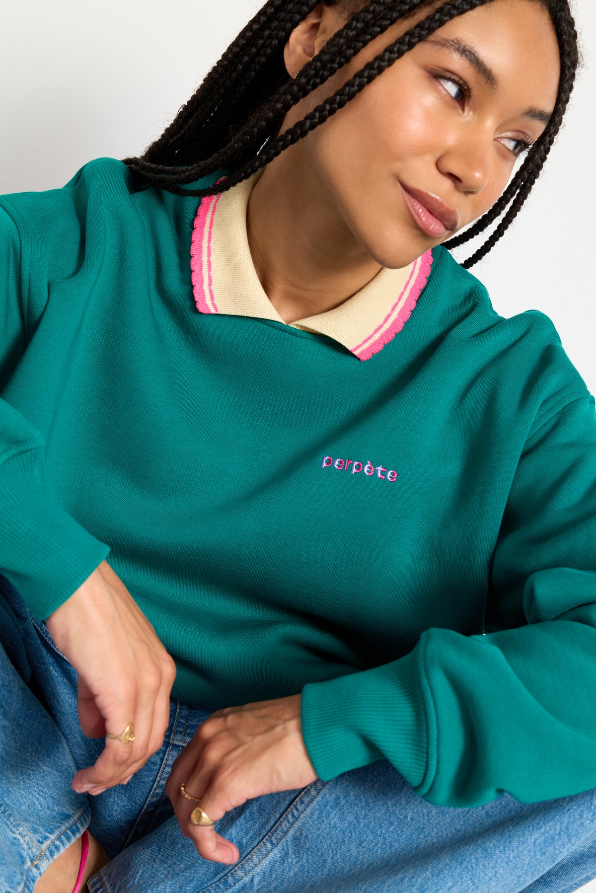 Sweat Geri stripped vert