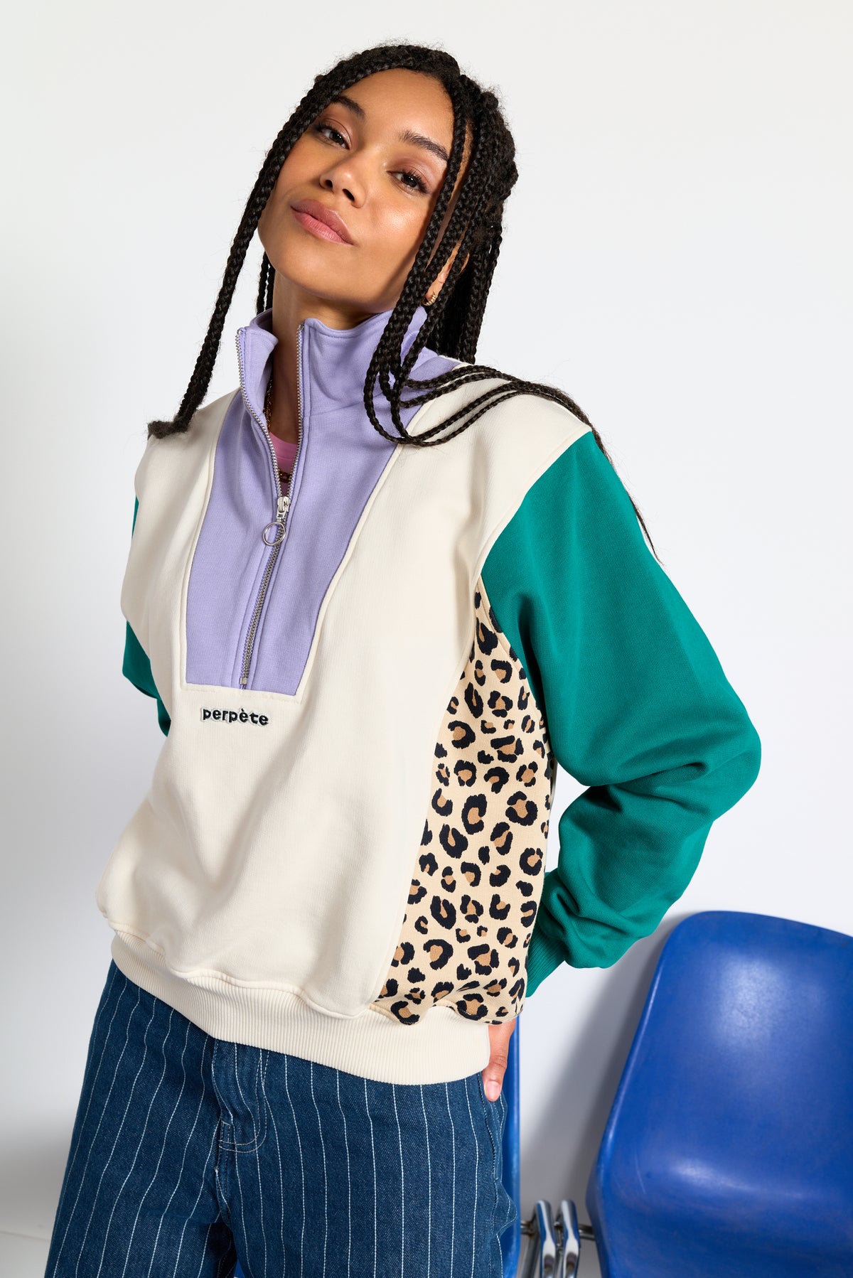 Sweat Emma léopard vert