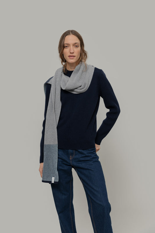 Echarpe teresa cachemire recyclé bleu