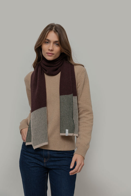 Echarpe teresa cachemire recyclé Marron vert