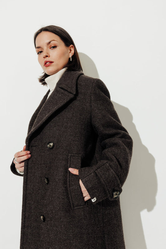 Manteau Monstera marron