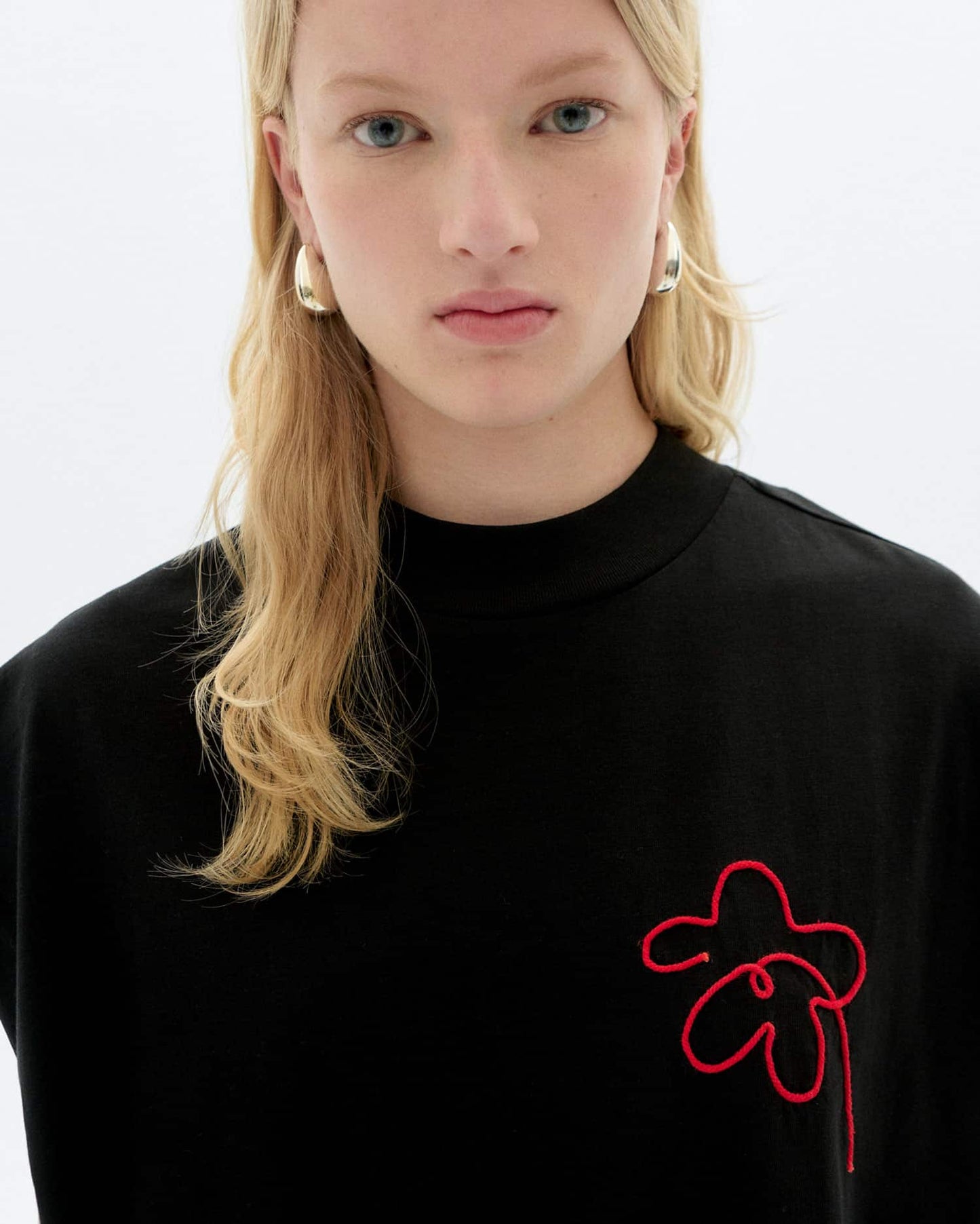 T-shirt avec fleur Volta noir