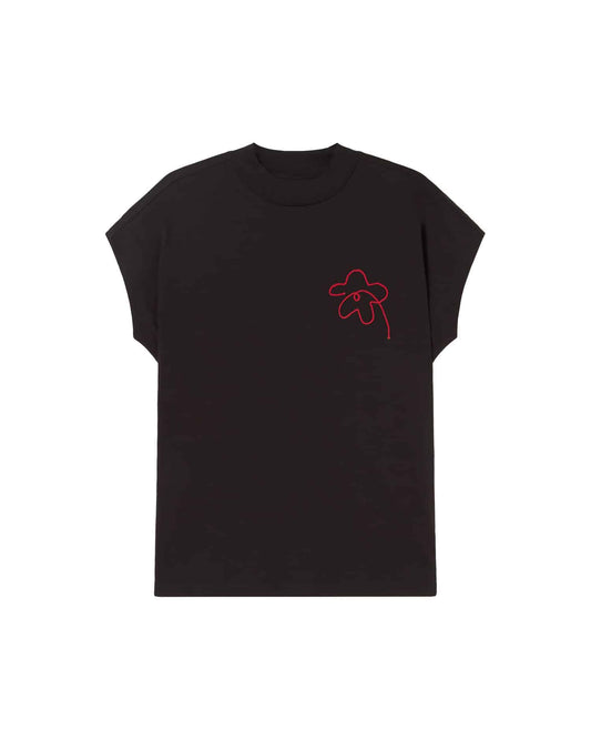 T-shirt avec fleur Volta noir