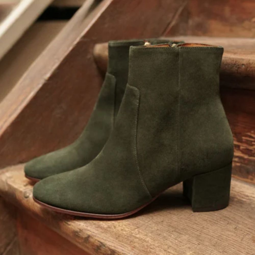 Bottines N°298 suede vertes