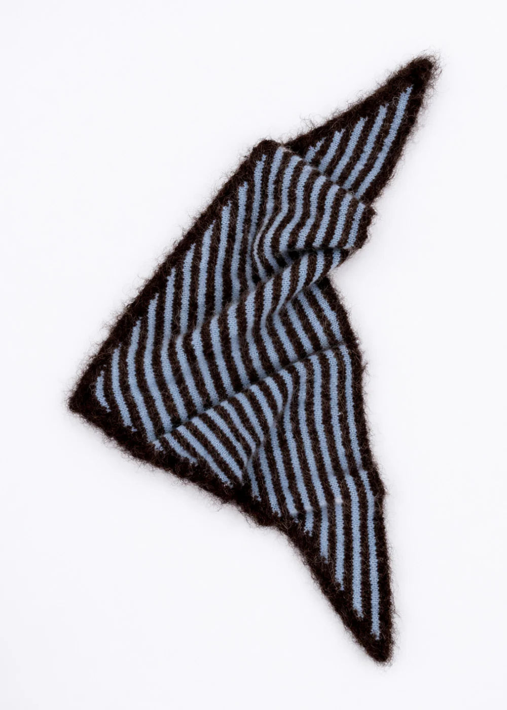 Echarpe triangle Jenna rayure chocolat / bleu ciel