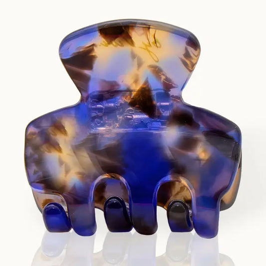 Petite barette leopard bleu