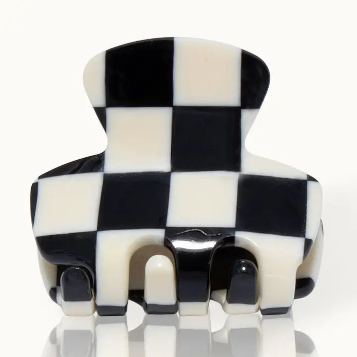 Petite barette noir carreaux