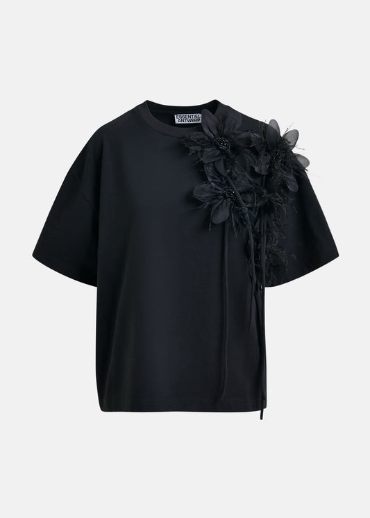 T-shirt fleur Ibiscus noir