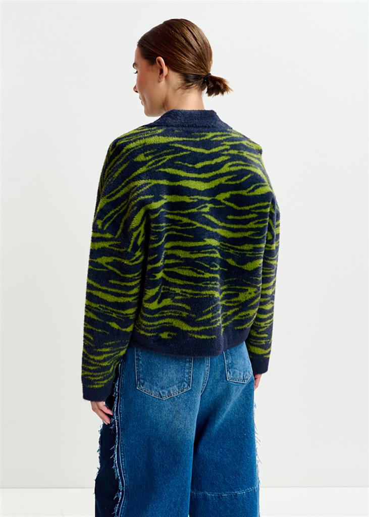 Veste zèbre Iger marine/vert