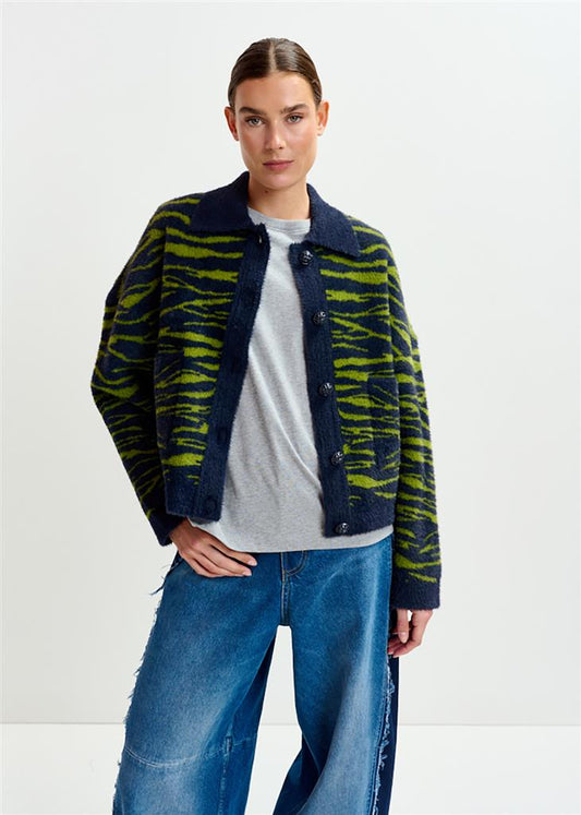 Veste zèbre Iger marine/vert