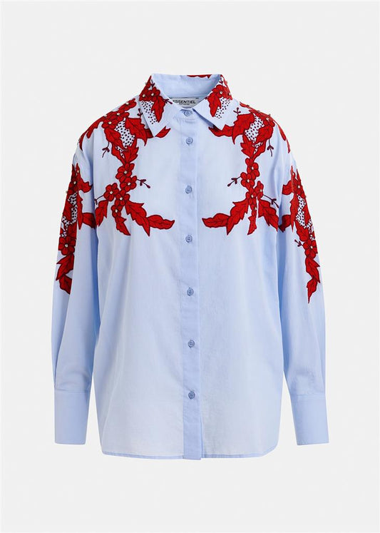 Chemise brodée Inglewood bleu