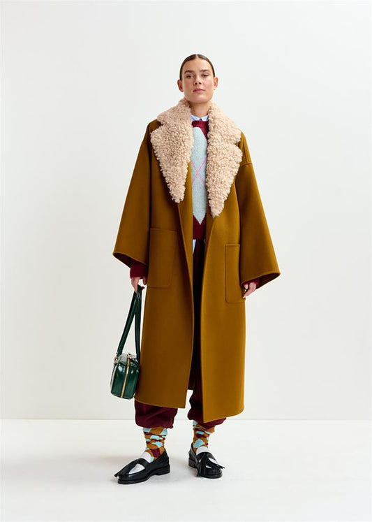 Manteau avec fourrure Irno marron