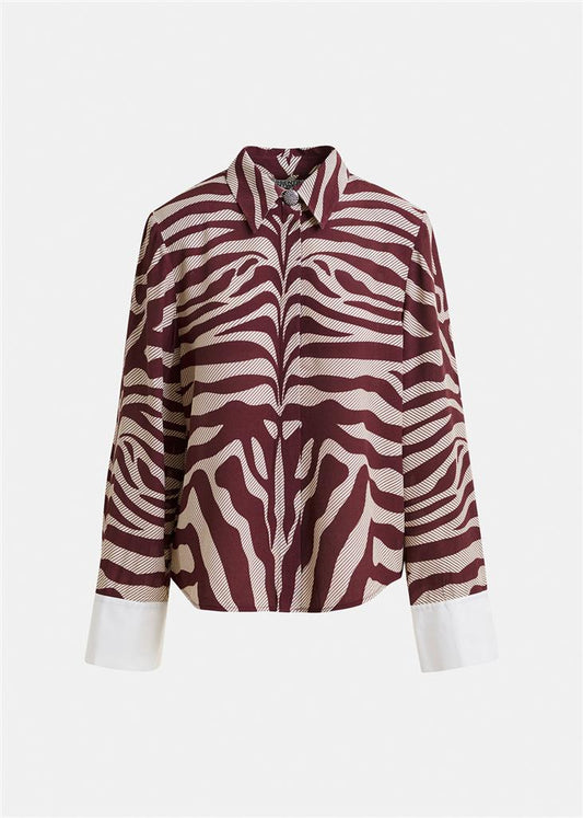 Chemise zèbre Ishow marron