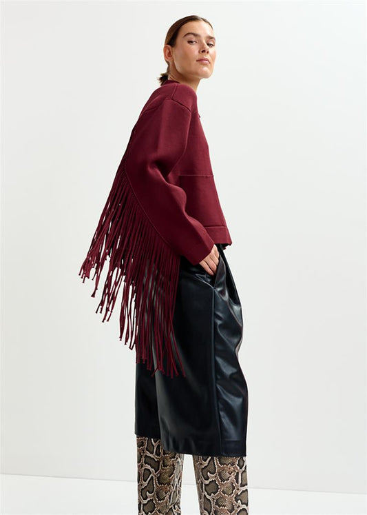 Veste à franges Istern bordeau