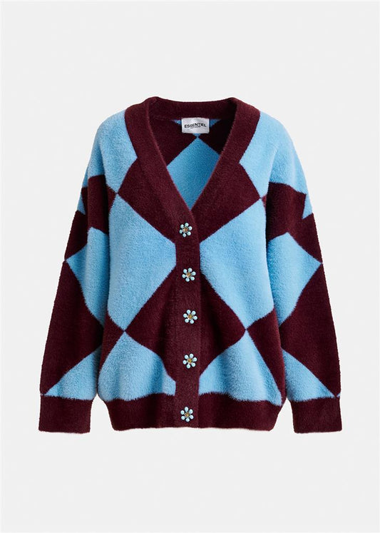 Gilet Iwho bordeau et bleu