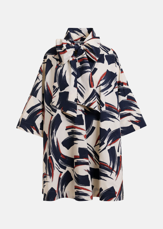 Robe Jenadine motif noir brun écru