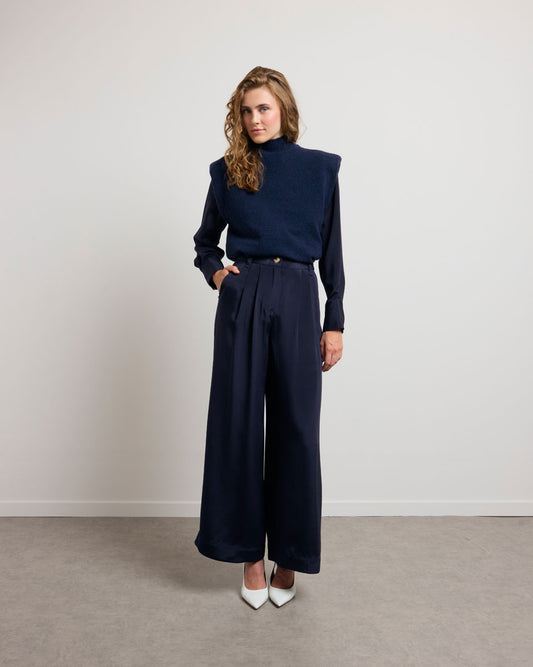 Pantalon long jones bleu marine