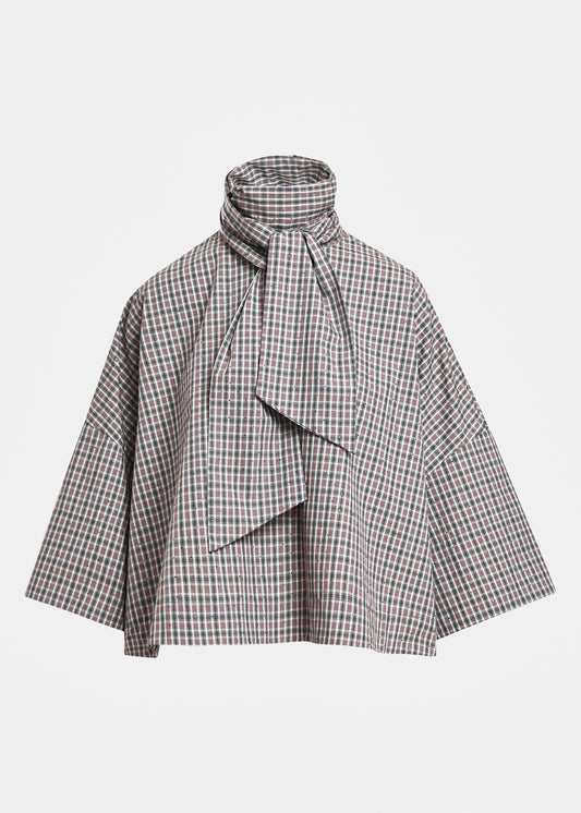 Blouse Kefir marron avec noeud