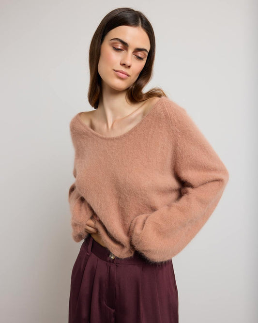 Pull lauper rose poudré