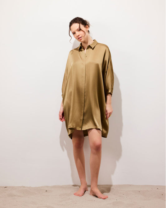 Robe courte Manon taupe