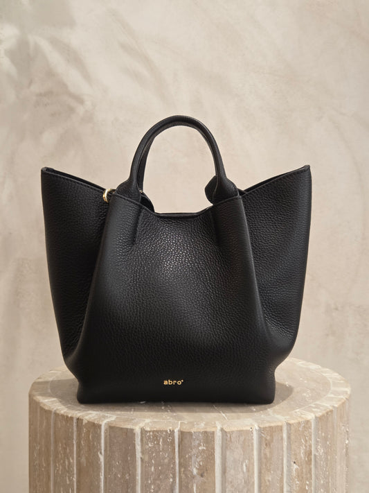 Sac shopping essential petit cuir agave noir