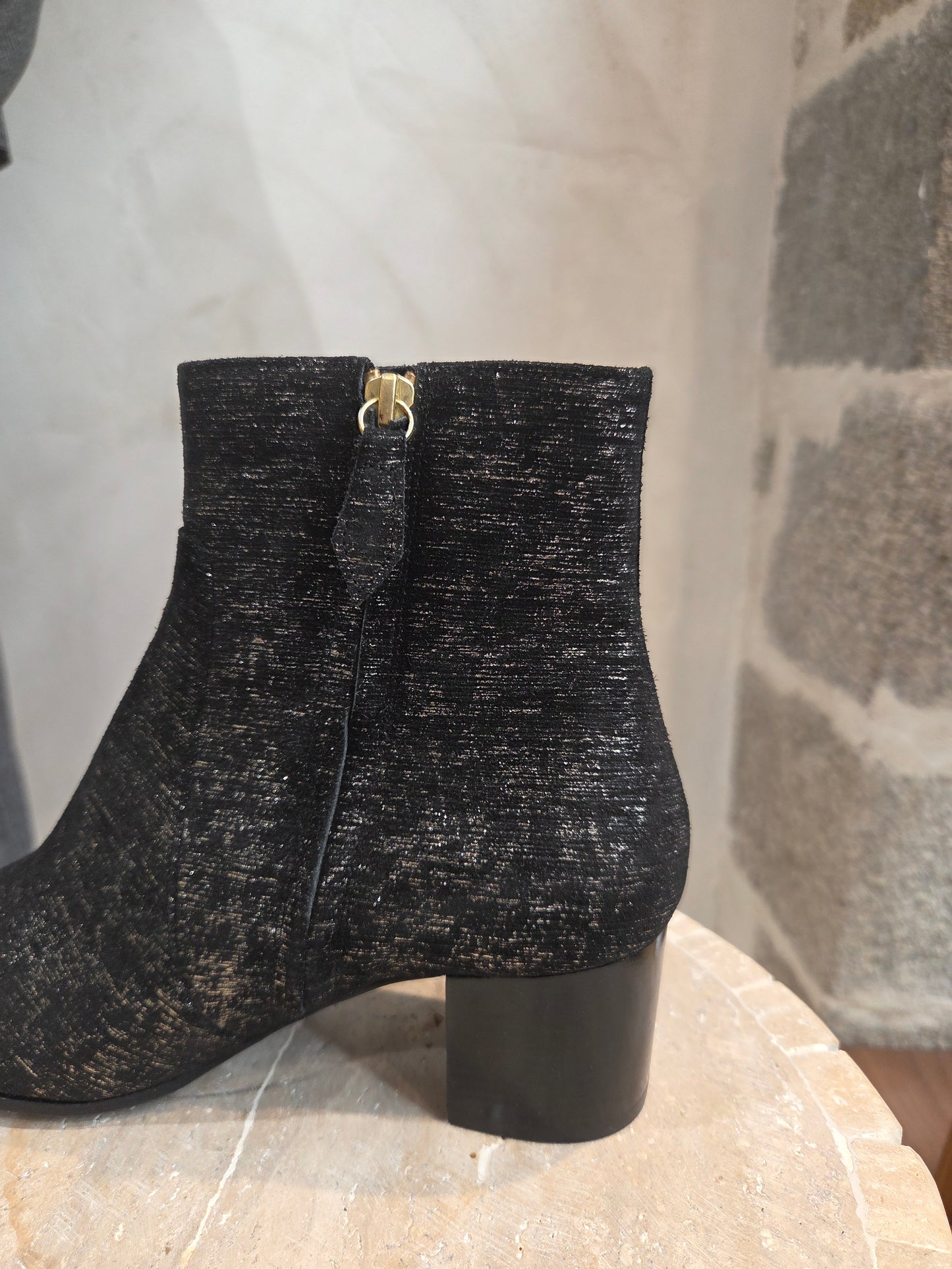 Bottines n°298 noir et or