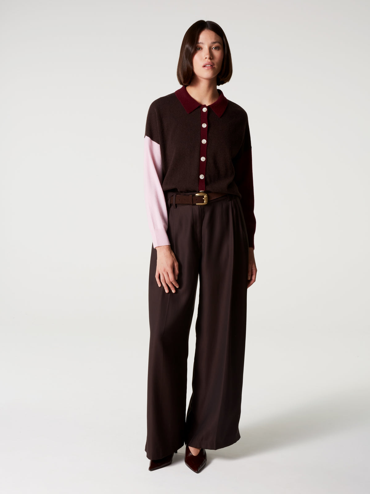 Gilet Majura fancy Marron/Bordeau/Rose