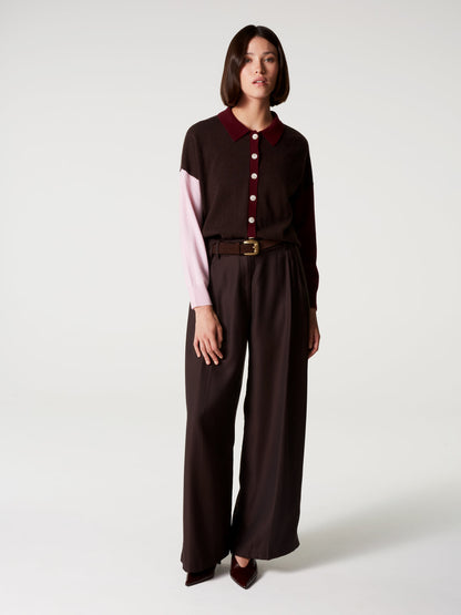 Gilet Majura fancy Marron/Bordeau/Rose